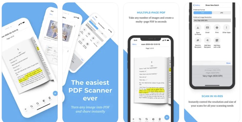 GS EasyScanner, escáner-creador de PDF gratuito y fácil de usar para iOS