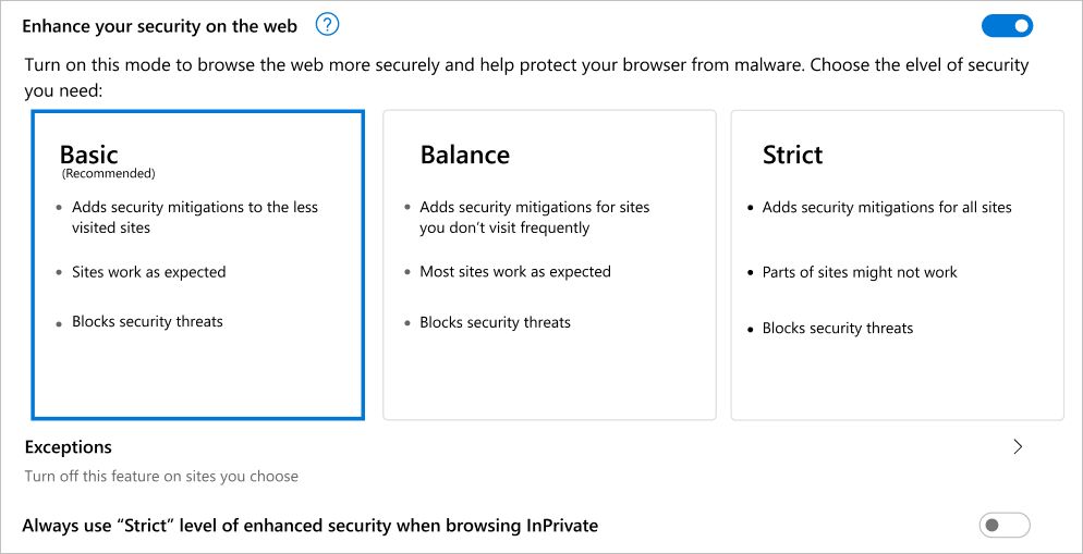 Edge - Mejorar su Seguridad en la Web