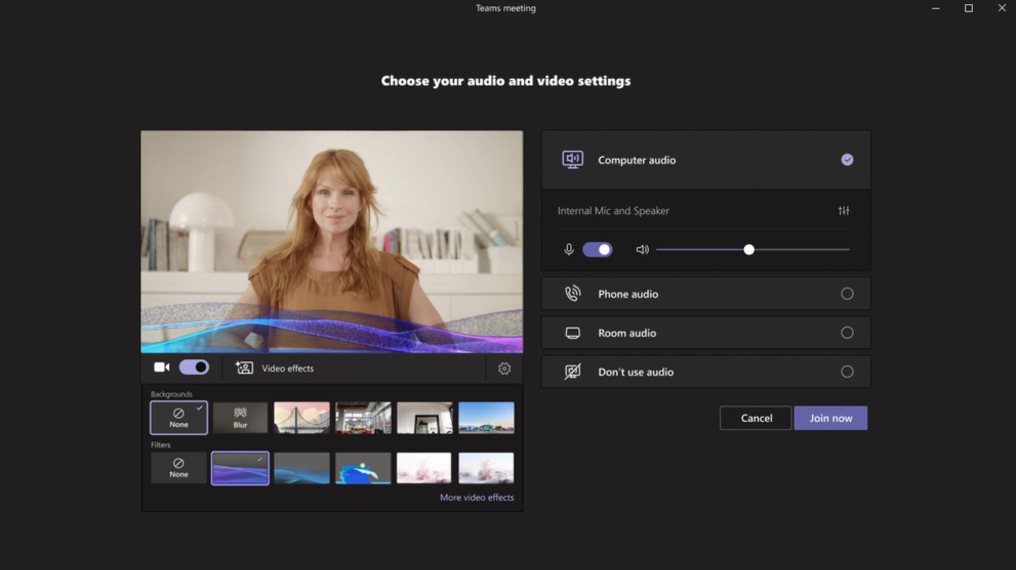 Microsoft Teams Filtros de Video Lobby