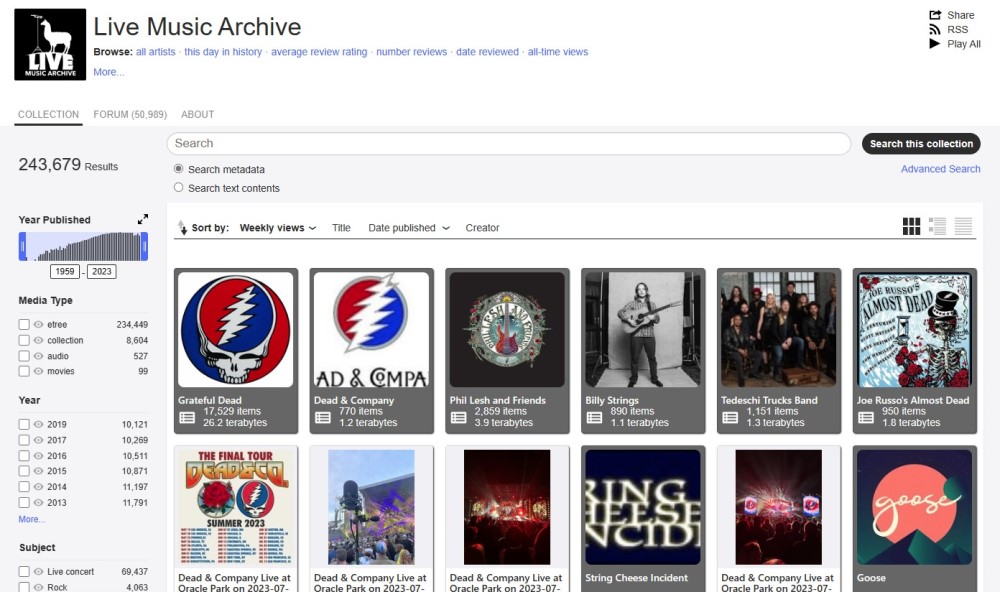 Archivo de Música en Vivo - Internet Archive