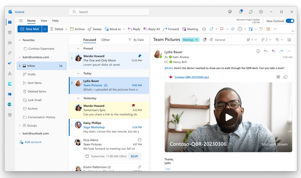 Microsoft Stream en Outlook