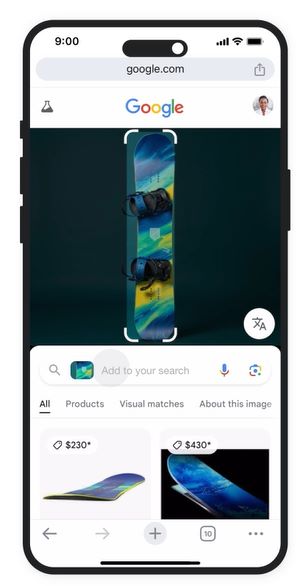Chrome iOS - Google Lens usando imágenes y texto simultáneamente